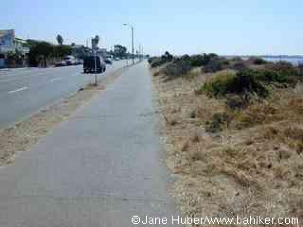 Paved trail along the beach