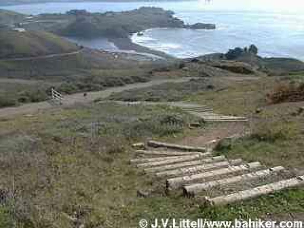 Coastal Trail descends some steps