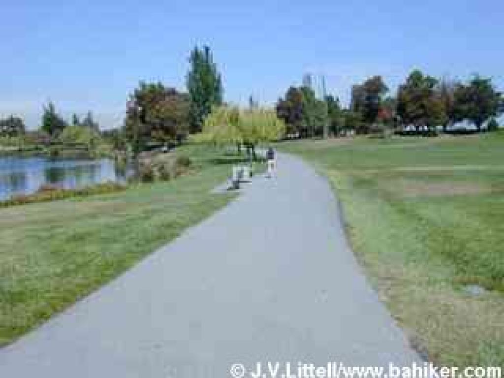 Paved path around the lake